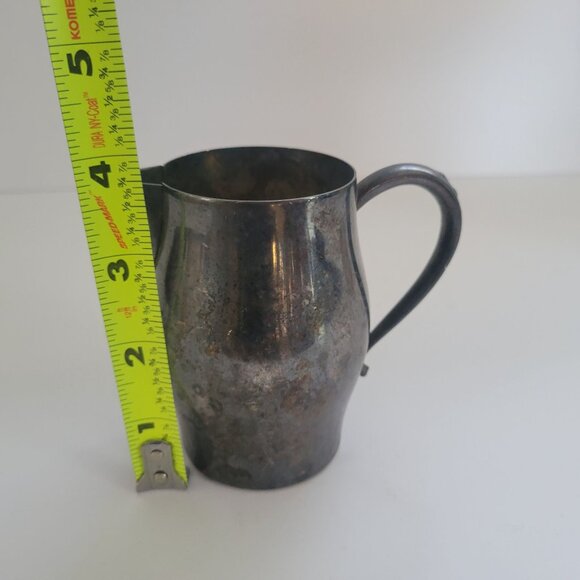 Vintage Oneida Silversmiths Silver-Plated Creamer Pitcher With Handle - Tarnishe - Picture 8 of 8